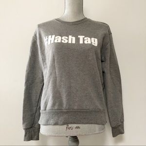 Sweatshirt printed logo ironic #hashtag light grey cozy
